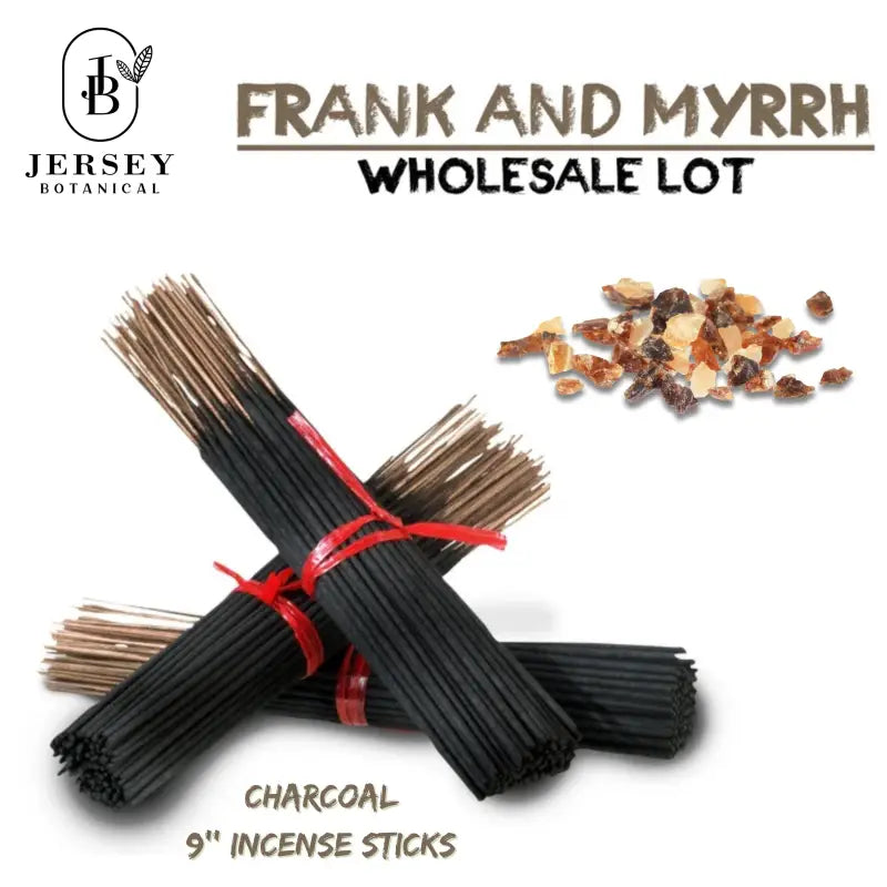 9 Inch FRANKINCENSE AND MYRRH Charcoal Incense Sticks 9’’ Long Lasting Hand Dipped In Fragrance Oils Variety Bulk