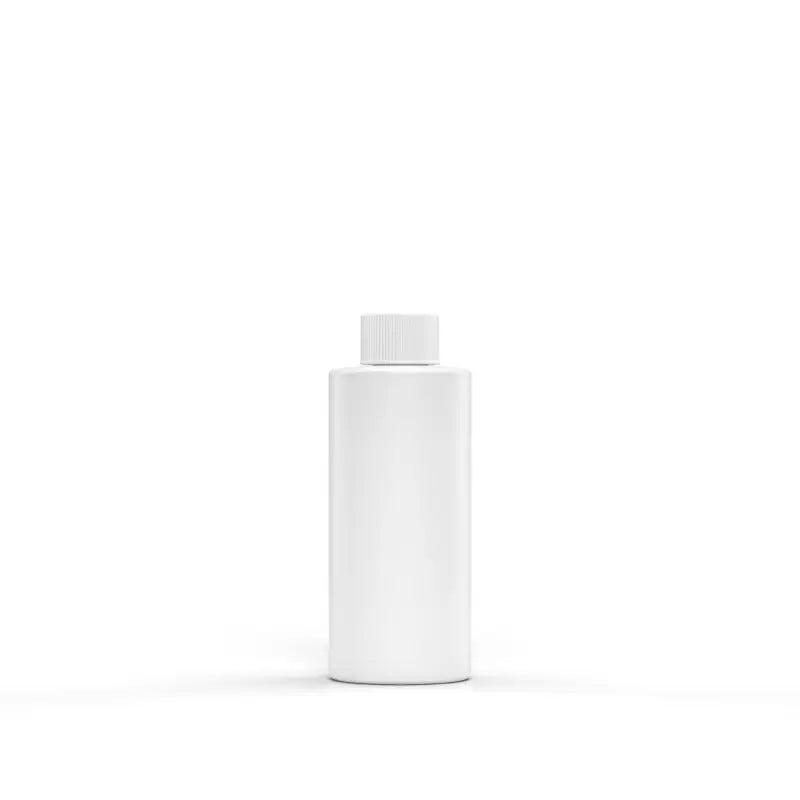 Clear Plastic Bottles Empty Round Cylinder Shape With Fine Ribbed White Cap For Fragrance Oils & Liquids