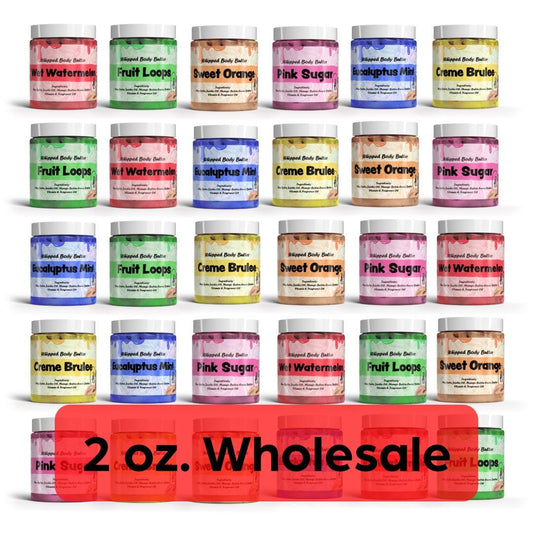 Whipped Body Butters 2oz WHOLESALE Sample Sizes With Shea Butter Thermal Wrap included Free) No Label Start your own