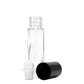 10 ml. Roll On Bottles Clear Glass Roll On Bottles w/ Black Plastic Cap & Roller For Fragrance Oils Essential Oils