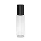 10 ml. Roll On Bottles Clear Glass Roll On Bottles w/ Black Plastic Cap & Roller For Fragrance Oils Essential Oils