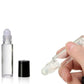 10 ml. Roll On Bottles Clear Glass Roll On Bottles w/ Black Plastic Cap & Roller For Fragrance Oils Essential Oils