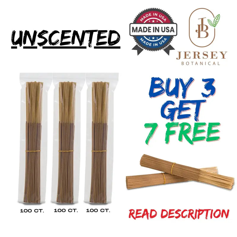 100 Incense Sticks 10’’ Premium UNSCENTED Wholesale Bundle Bulk 100% Natural Joss & Bamboo Punk WOOD STICKS. Incense