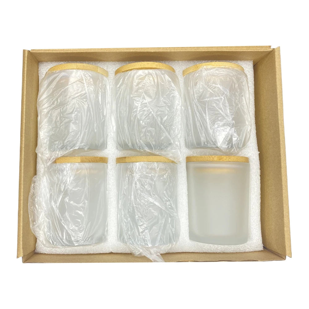 6 Pack Candle Jars with Lids Empty Candle Jars for Making Candles Thick Glass Candle Jars for Hand Candle Making DIY Craft