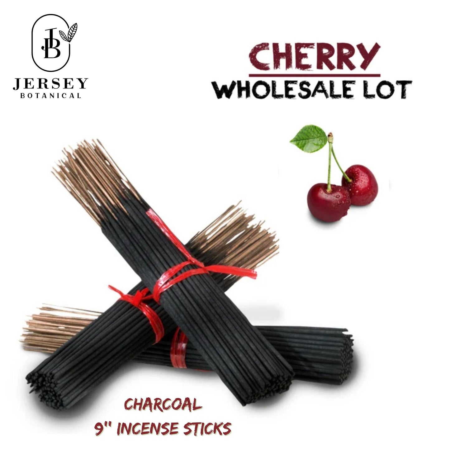 9 Inch CHERRY Charcoal Incense Sticks 9’’ Long Lasting Hand Dipped In Fragrance Oils Variety BULK Wholesale Lot DIY