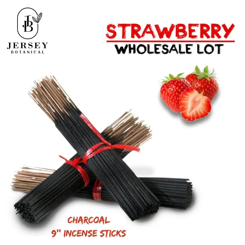 9 Inch STRAWBERRY Charcoal Incense Sticks 9’’ Long Lasting Hand Dipped In Fragrance Oils Variety BULK Wholesale Lot DIY