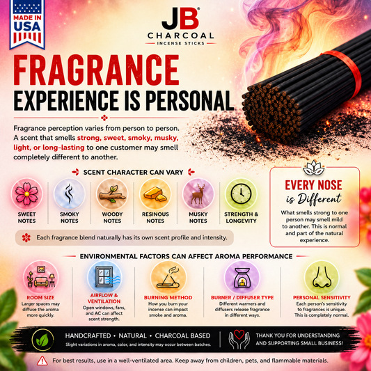 100 Incense Sticks 9'' Strong Fragrance, Hand Dipped Variety Natural Charcoal