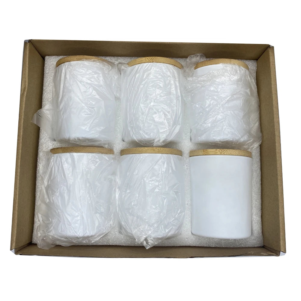 6 Pack Candle Jars with Lids Empty Candle Jars for Making Candles Thick Glass Candle Jars for Hand Candle Making DIY Craft