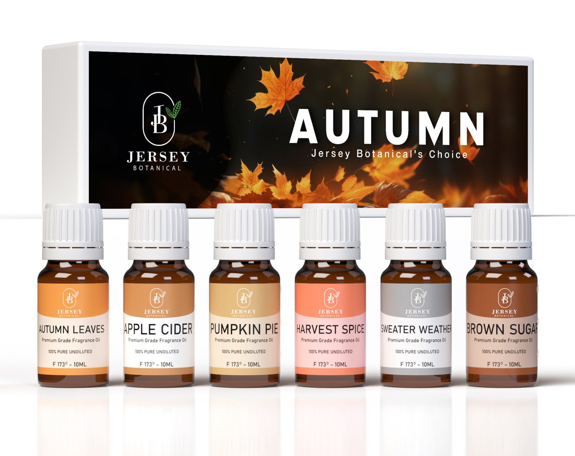 Autumn Set Premium Grade Fragrance Oils - Autumn Leaves Apple Cider Pumpkin Spice Harvest Spice Sweater Weather Brown
