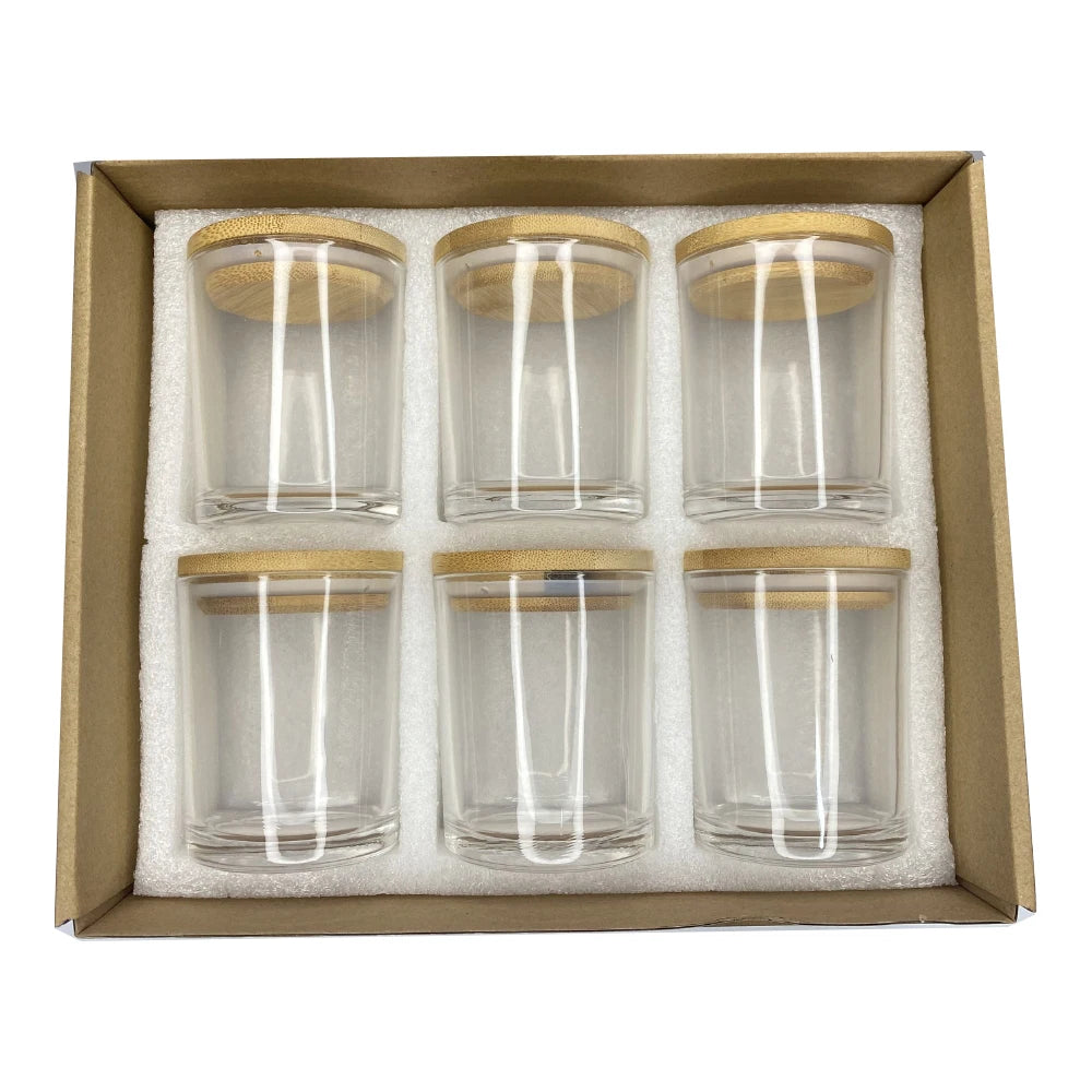 6 Pack Candle Jars with Lids Empty Candle Jars for Making Candles Thick Glass Candle Jars for Hand Candle Making DIY Craft