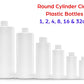 Clear Plastic Bottles Empty Round Cylinder Shape With Fine Ribbed White Cap For Fragrance Oils & Liquids