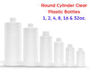 Clear Plastic Bottles Empty Round Cylinder Shape With Fine Ribbed White Cap For Fragrance Oils & Liquids