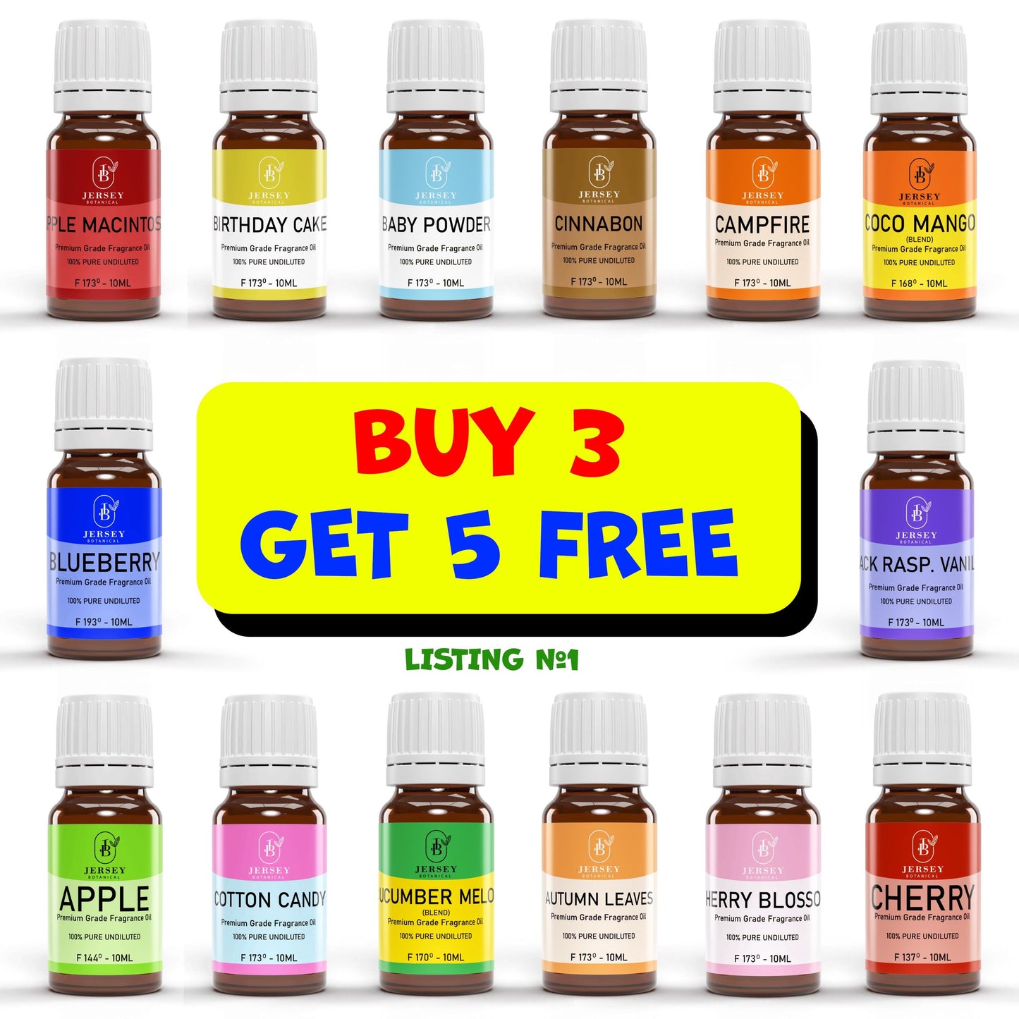 Fragrance Oils For Candle Making Soap Making DIY Slime Body Butters Freshies Perfume Diffuser BUY 3 Get 5 FREE