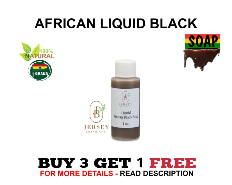 Liquid Raw African Black Soap Pure Raw Unrefined 100% Natural Organic for Hair & Body Wash. Buy 3 Get 1 Free