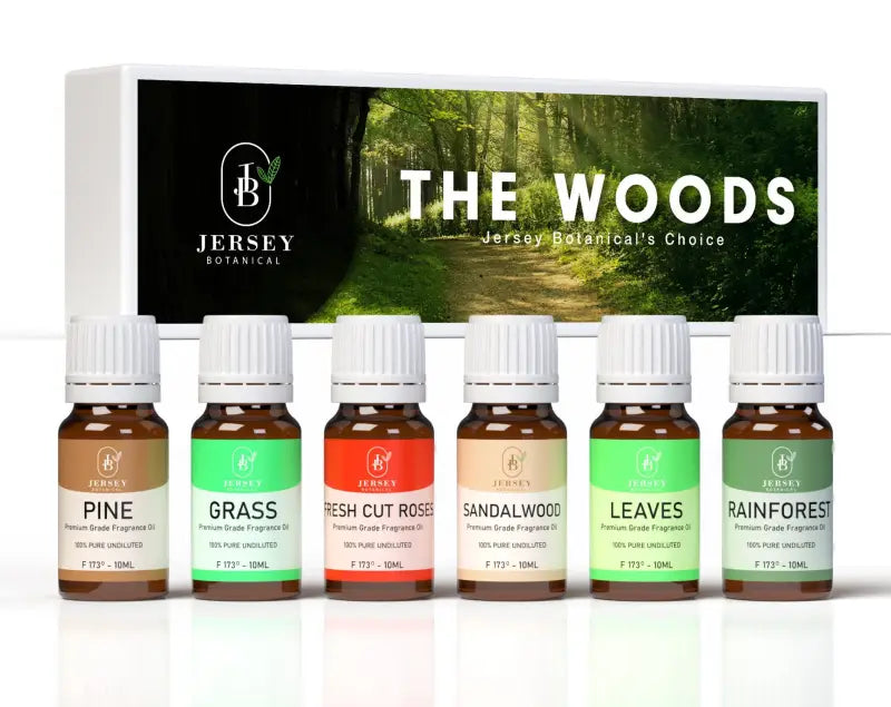 The Woods Set Premium Grade Fragrance Oils - Pine Grass Fresh Cut Roses Sandalwood Leaves Rainforest