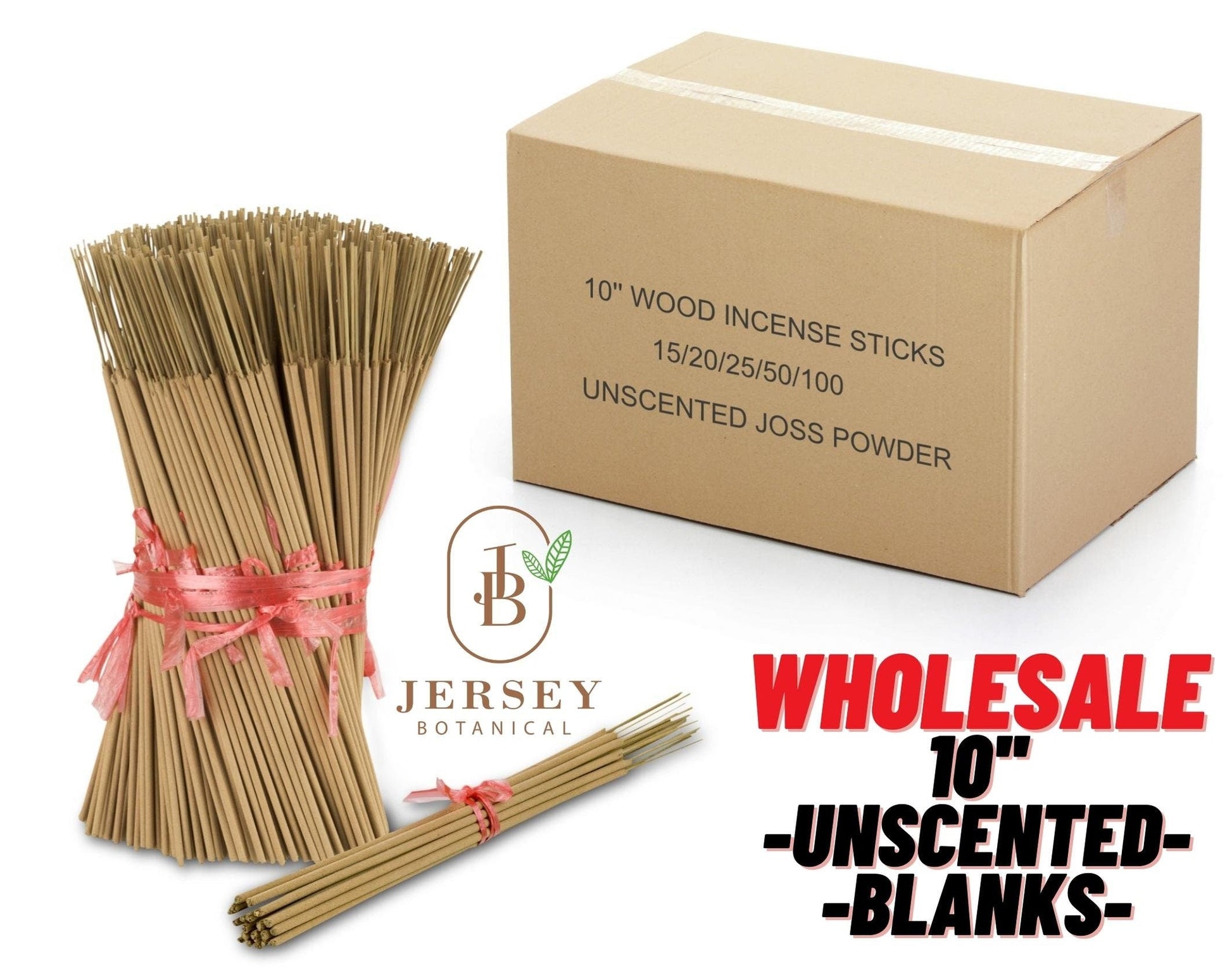 Wholesale UNSCENTED 10’’ Incense Sticks Premium Blank Bundle 100% Natural Joss Powder Incense making & Aromatherapy